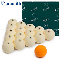 Бильярдные шары 68мм Aramith Premier Pyramid с желтым битком и номерами
