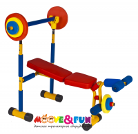 Детский тренажер скамья для жима штанги лежа