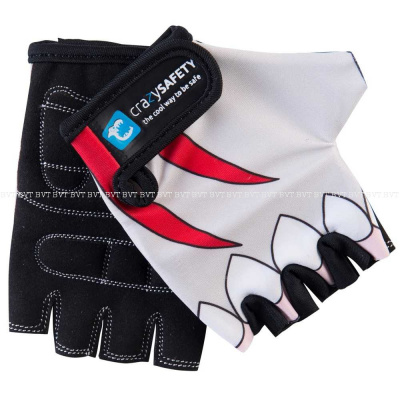 Детские вело-перчатки Crazy Safety White Shark