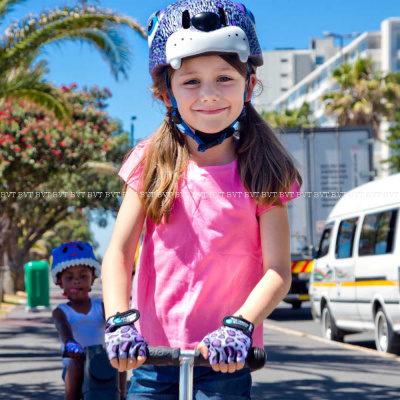 Детский защитный шлем Crazy Safety Purple Leopard