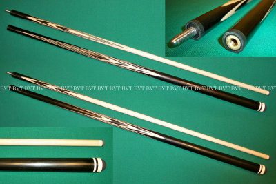 Бильярдный кий ручной работы М.В. "цветок" черный граб / граб