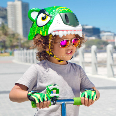 Детский защитный шлем Crazy Safety Green Tiger