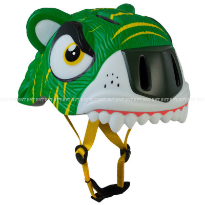 Детский велосипедный шлем Crazy Safety Green Tiger