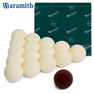 Бильярдные шары 68мм Aramith Premier Pyramid с красным битком без номеров