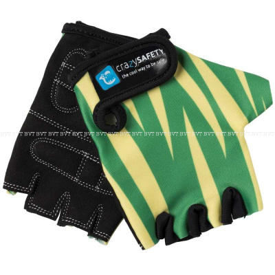 Детские вело-перчатки Crazy Safety Green Tiger