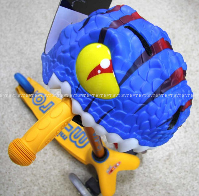 Детский велосипедный шлем Crazy Safety Blue Dragon (искусственное освещение)