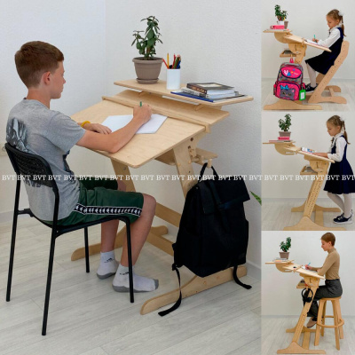 Растущая парта конторка Хронос Движение Жизнь прозрачное масло