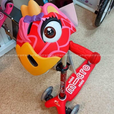 Самокат Mini Micro Deluxe Red + шлем Crazy Safety Red Giraffe