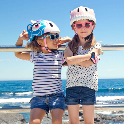 Детский шлем Crazy Safety Blue Giraffe и Pink Shark